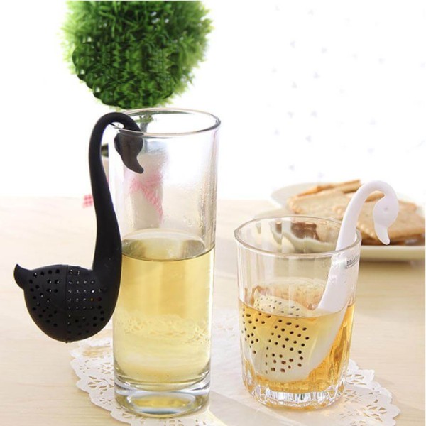 Tea filter, infuser, swan form, white color